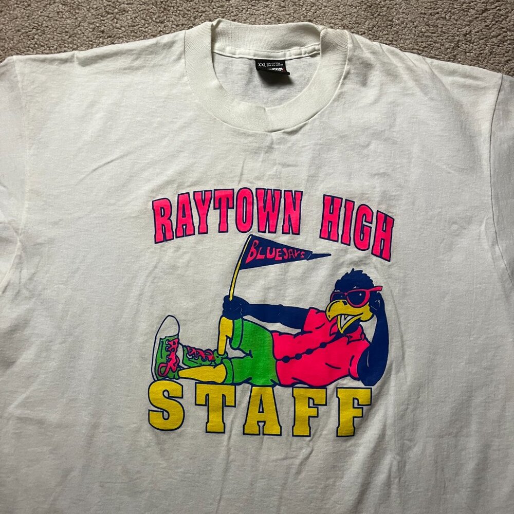 Vintage Screen Stars Best Raytown High School Staff T-Shirt XXL Missouri Bluejay - Picture 2 of 5